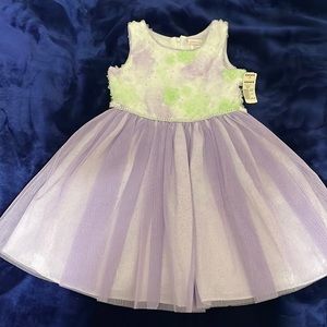 Girls Purple Floral Dress. Size 6